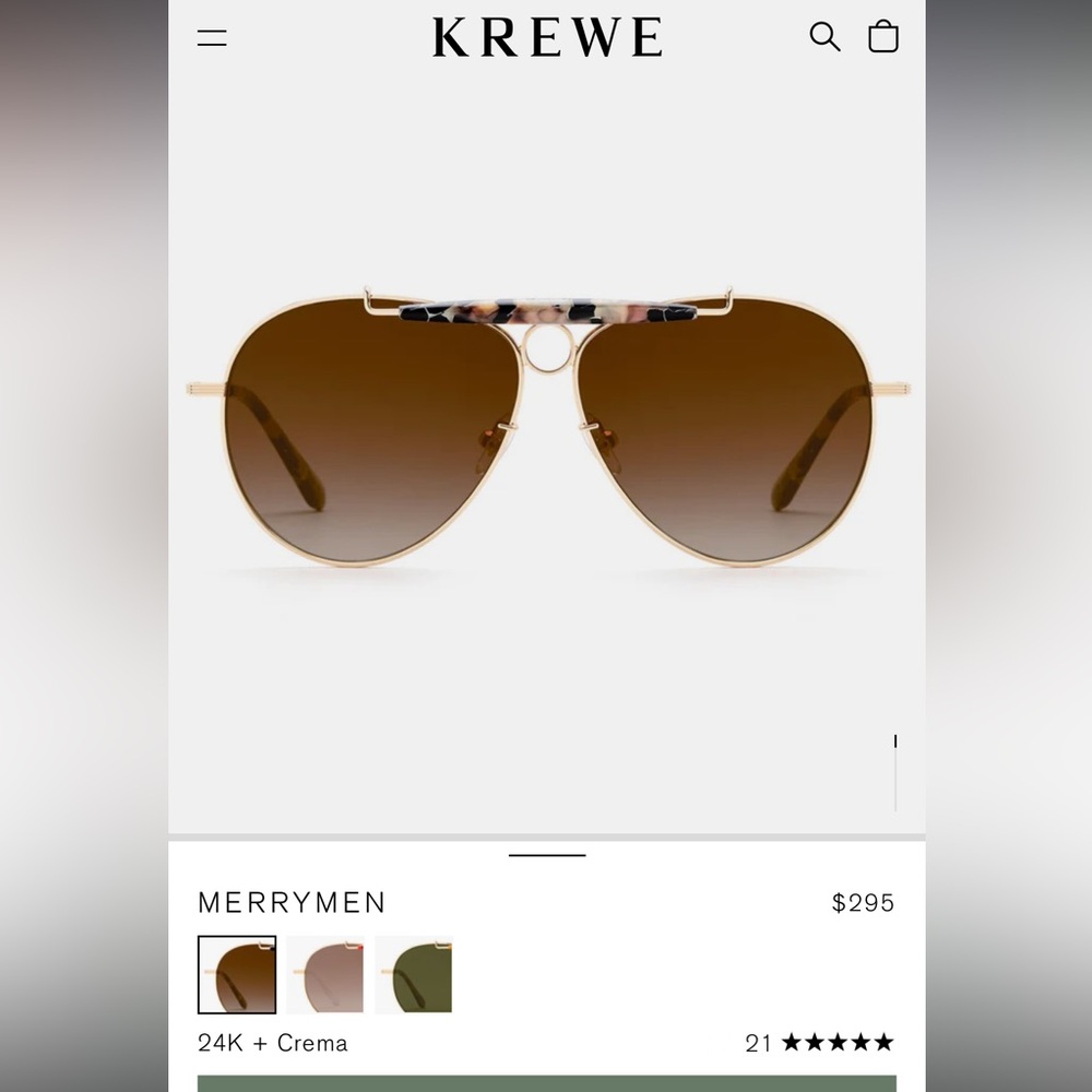 KREWE Merrymen Sunglasses NWT